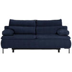 BOXSPRINGSOFA in Webstoff Dunkelblau  - Schwarz/Dunkelblau, Design, Textil/Metall (202/93/100cm) - Novel