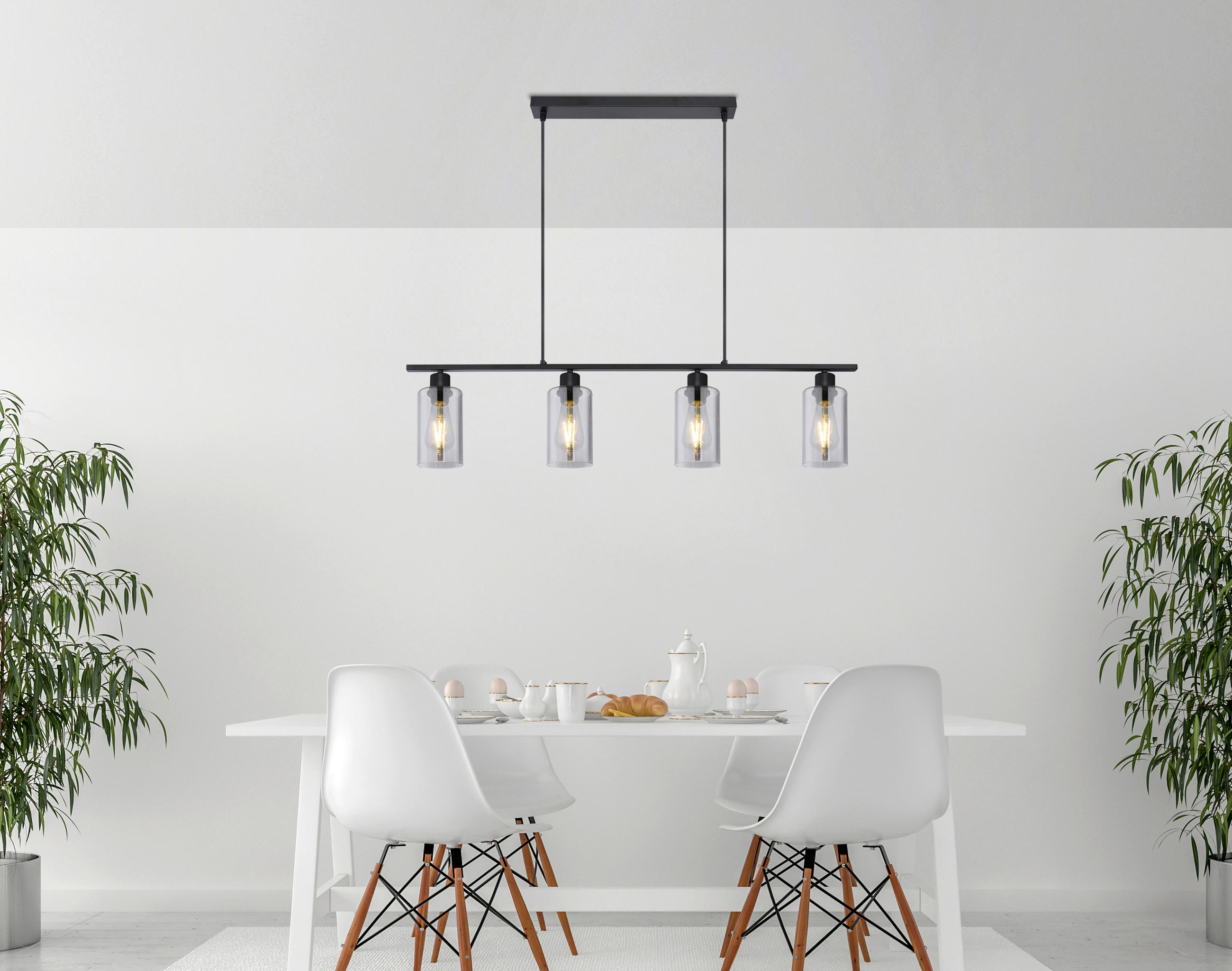 HÄNGELEUCHTE 98/10/120 cm   - Schwarz, Basics, Glas/Metall (98/10/120cm) - Globo