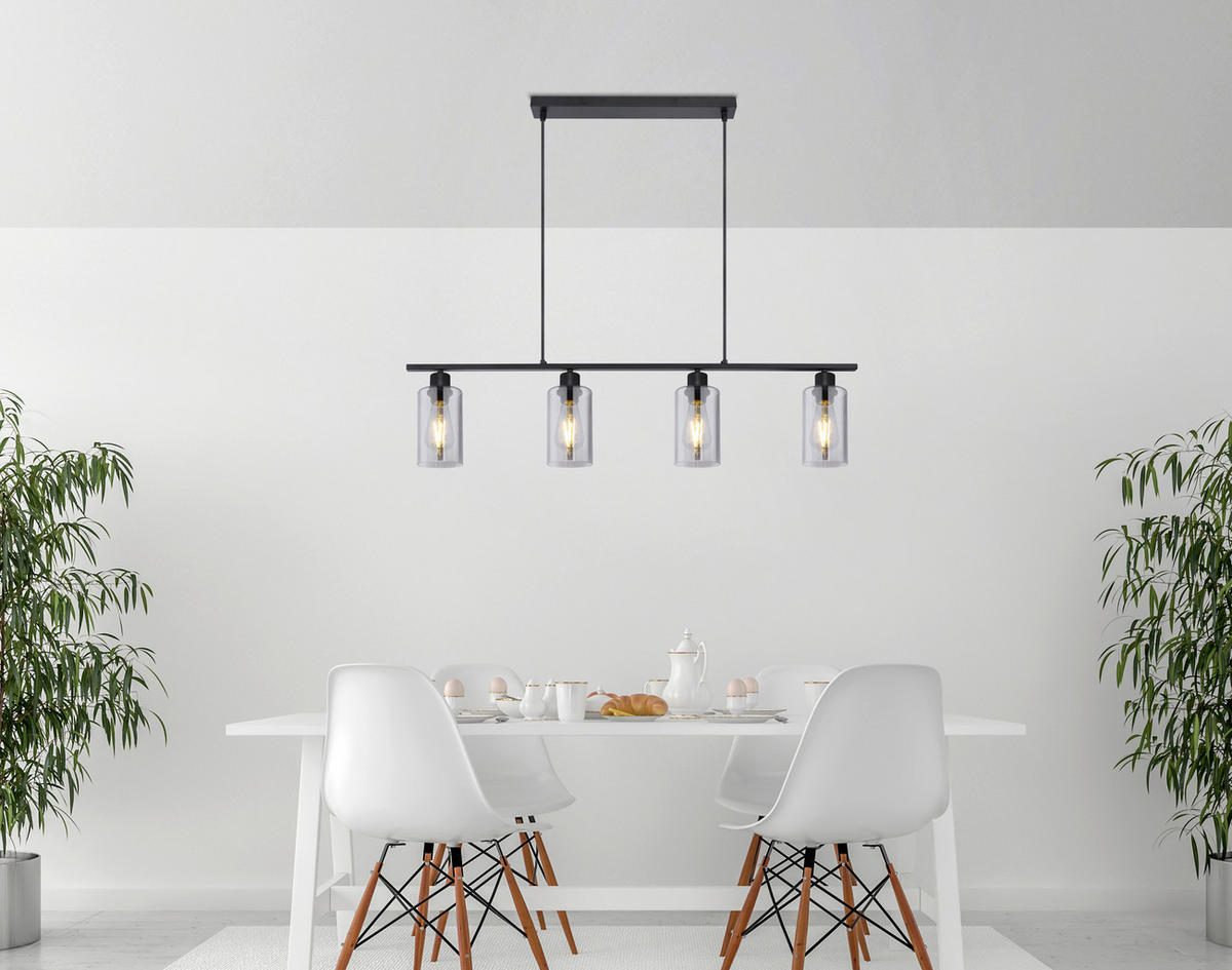 HÄNGLAMPA 98/10/120 cm  - svart, Basics, metall/glas (98/10/120cm) - Globo