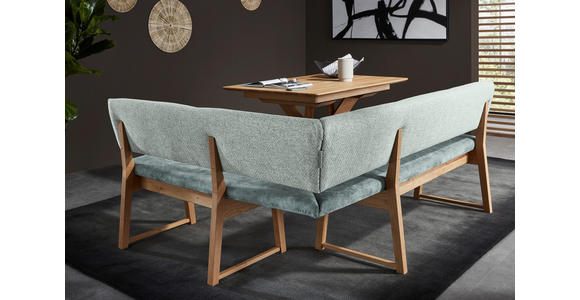 ECKBANK 160/210 cm in Mintgrün, Wildeiche - Wildeiche/Mintgrün, KONVENTIONELL, Holz/Textil (160/210cm) - Valnatura