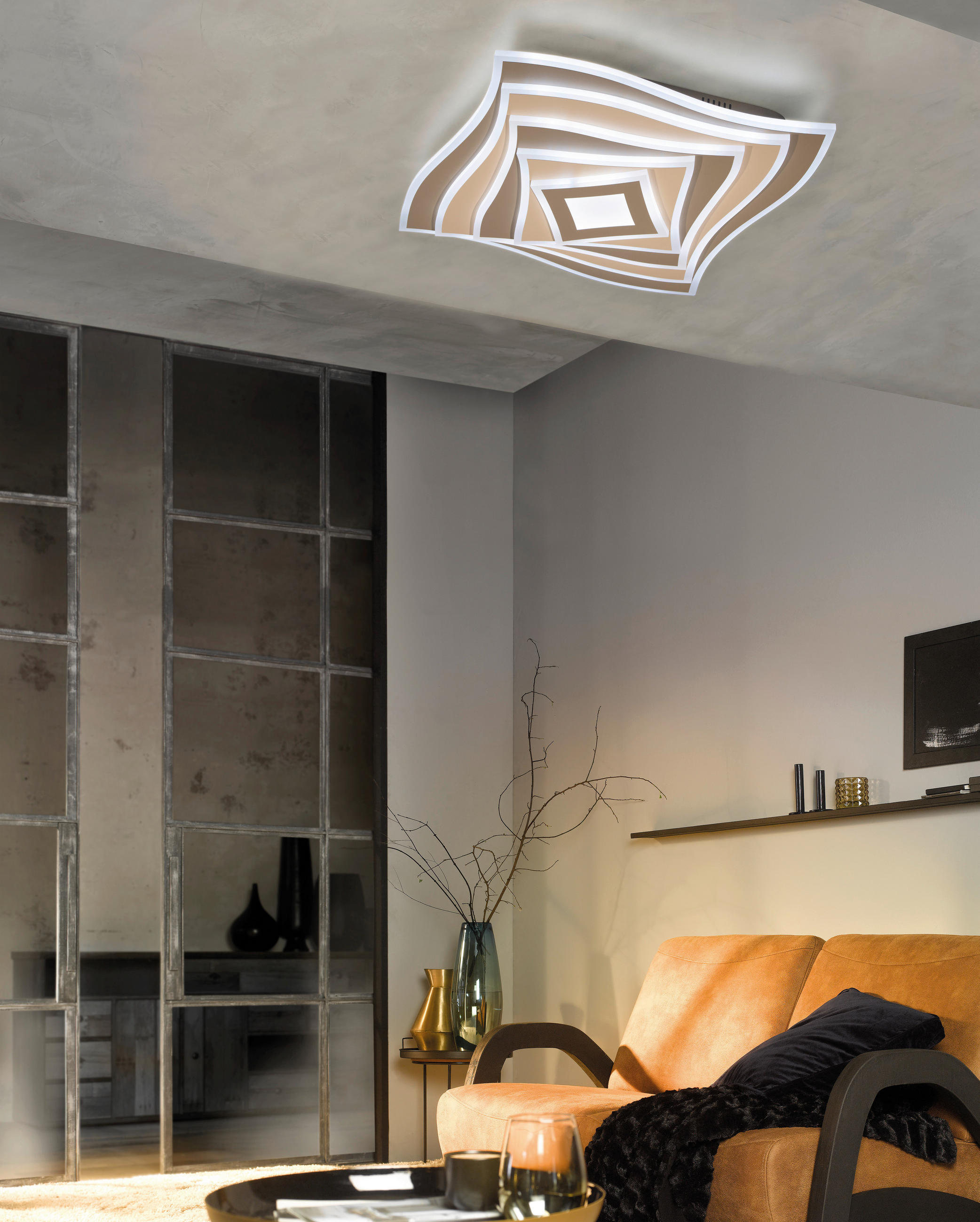 LED-DECKENLEUCHTE 50/50/7.6 cm   - Schwarz, Design, Metall (50/50/7.6cm) - Fischer & Honsel