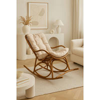 SCHAUKELSTUHL in Braun  - Creme/Braun, Natur, Holz/Textil (65/96/122cm) - MID.YOU