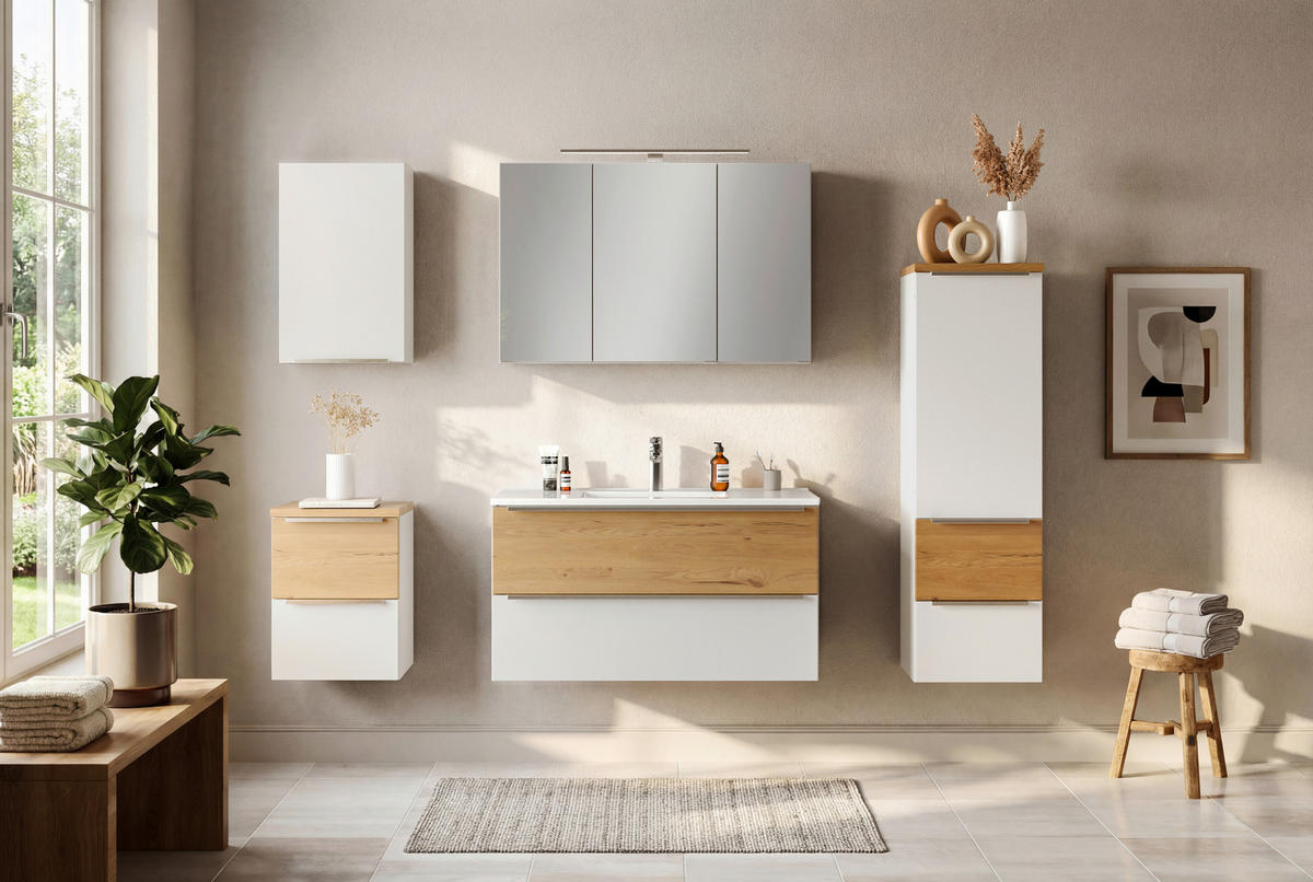 HÄNGESCHRANK 40/64/20 cm  - Edelstahlfarben/Weiß, Trend, Holzwerkstoff/Metall (40/64/20cm) - Held