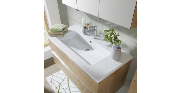 BADEZIMMER in 105 cm - Eichefarben/Weiß, Design, Keramik/Holzwerkstoff (105cm) - Novel