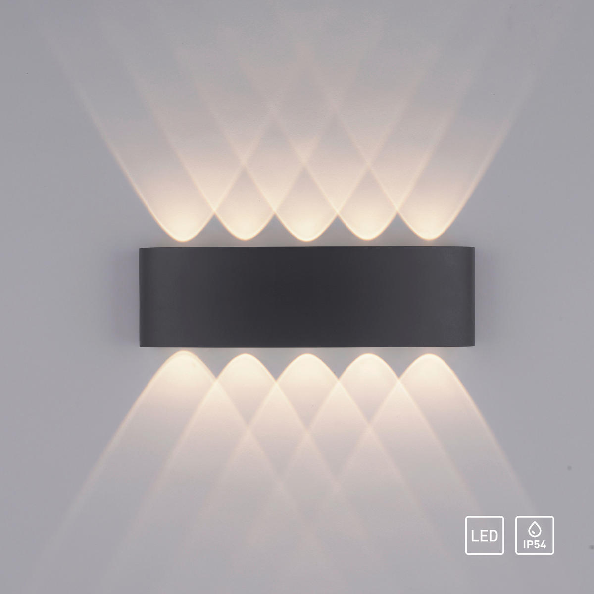 LED-WANDLEUCHTE 27/4,7/8 cm   - Anthrazit, Design, Kunststoff/Metall (27/4,7/8cm)
