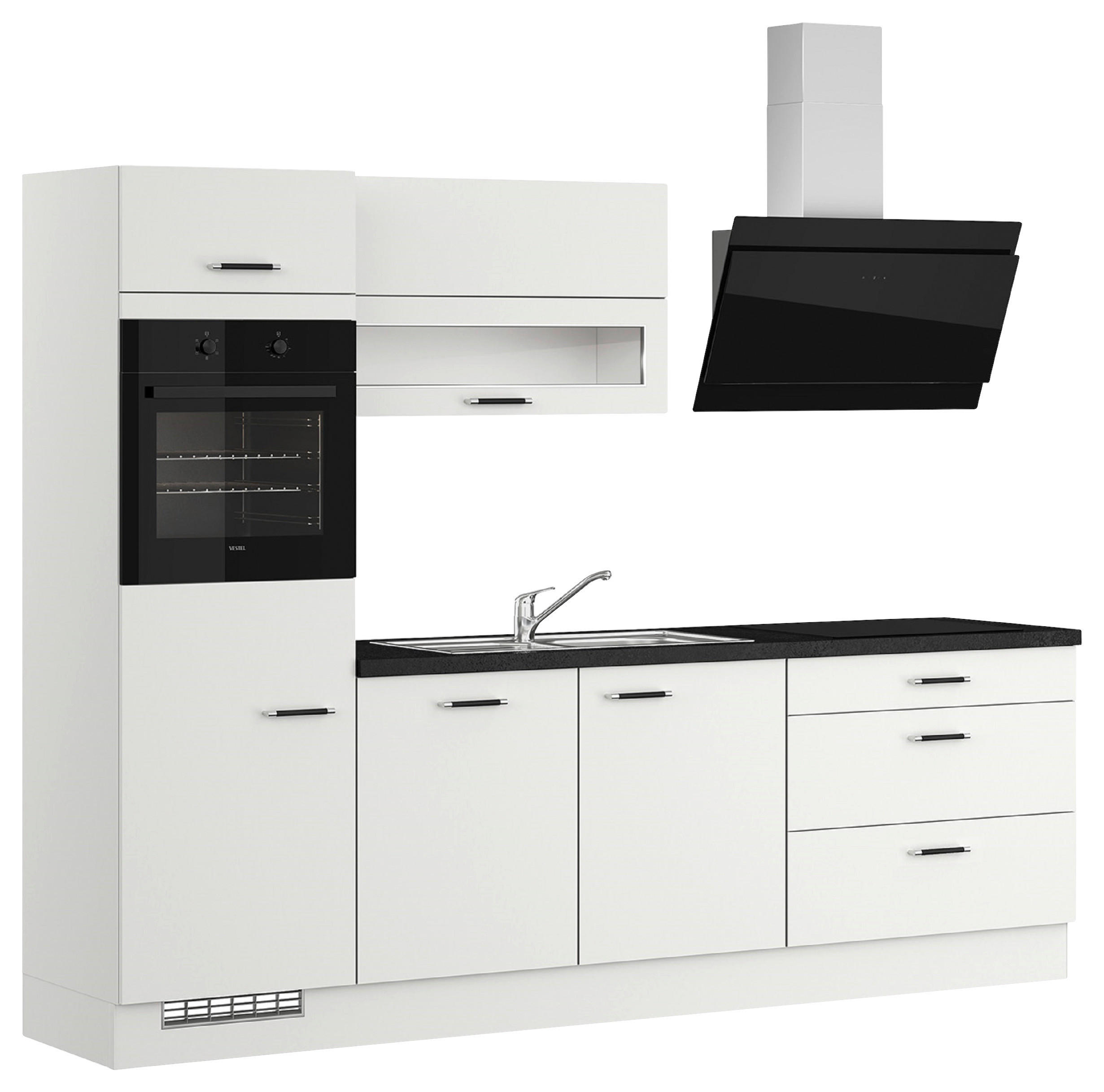 KÜCHENLEERBLOCK 270 cm   Hellgrau  - Edelstahlfarben/Hellgrau, Design, Holzwerkstoff (270cm) - Impuls