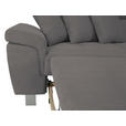 ECKSOFA in Cord Dunkelgrau  - Dunkelgrau/Silberfarben, Design, Textil/Metall (257/226cm) - Xora