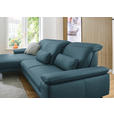 ECKSOFA in Echtleder Blau  - Blau/Schwarz, Design, Leder/Metall (193/332cm) - Dieter Knoll