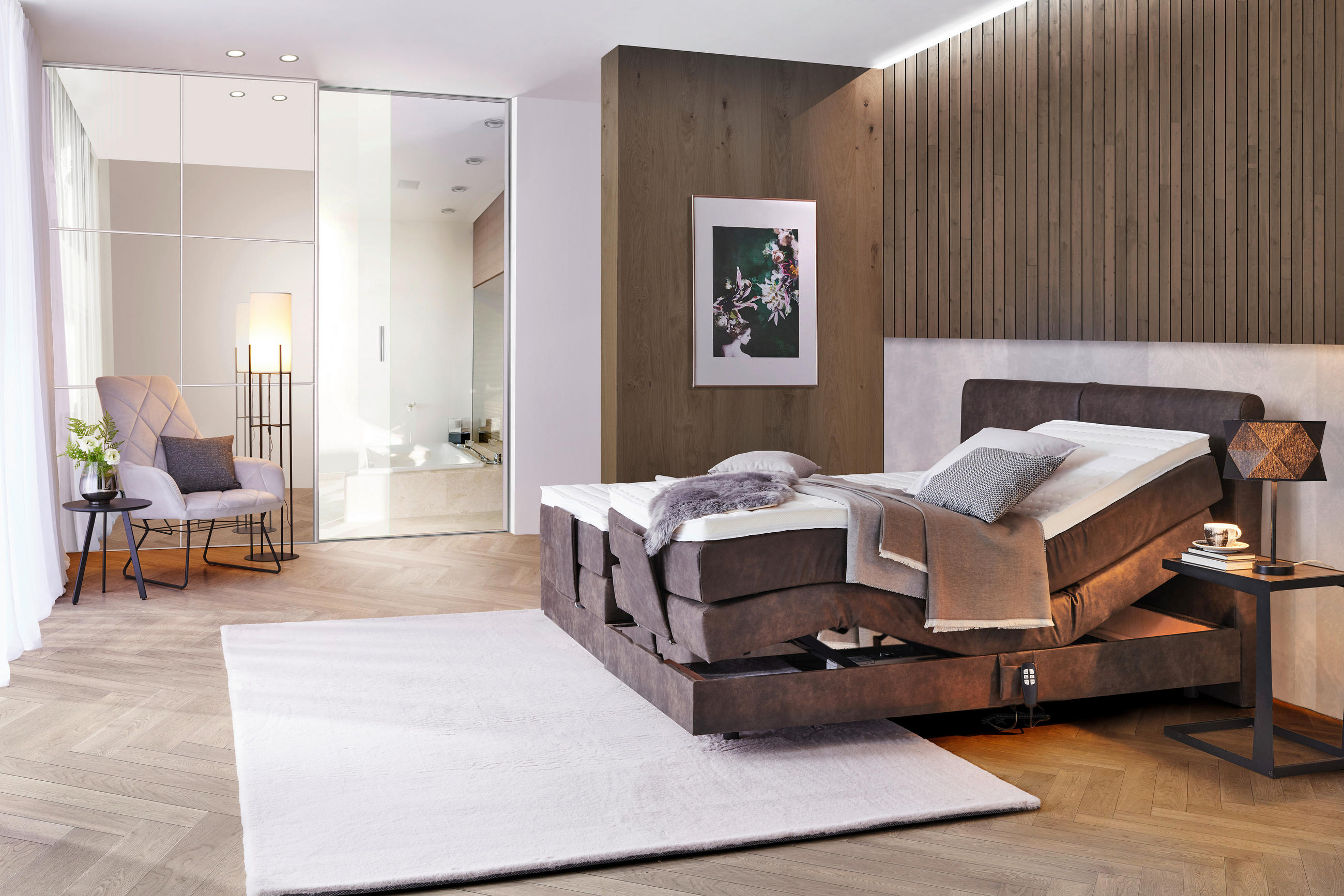 BOXSPRINGBETT 180/200 cm  in Schlammfarben  - Schlammfarben/Schwarz, Design, Kunststoff/Textil (180/200cm) - Hom`in