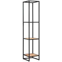 REGÁL, černá, medová, železo, akácie, 37/184/42 cm - medová/černá, Design, kov/dřevo (37/184/42cm) - MID.YOU
