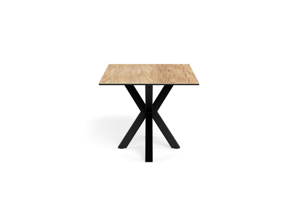 ESSTISCH in Metall, Glas, Keramik 160/90/75,5 cm  - Eichefarben/Schwarz, MODERN, Glas/Keramik (160/90/75,5cm) - MID.YOU