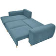 ECKSOFA in Webstoff Blau  - Blau/Naturfarben, KONVENTIONELL, Holz/Textil (145/250cm) - Carryhome