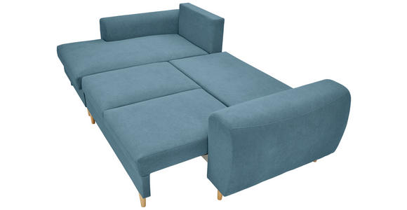 ECKSOFA in Webstoff Blau  - Blau/Naturfarben, KONVENTIONELL, Holz/Textil (145/250cm) - Carryhome