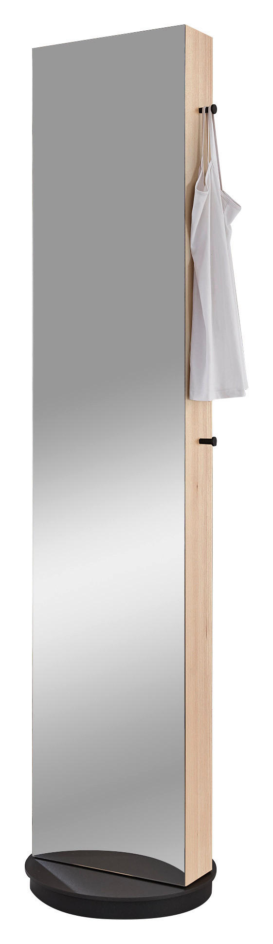 STANDSPIEGEL 38,4/186,4/12,7 cm  - Titanfarben/Buchefarben, Design, Glas/Holz (38,4/186,4/12,7cm) - Valdera