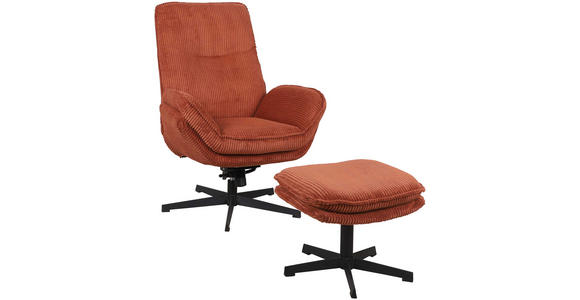 RELAXSESSELSET Cord - Terracotta/Schwarz, Design, Textil/Metall (75/103/85cm) - Carryhome