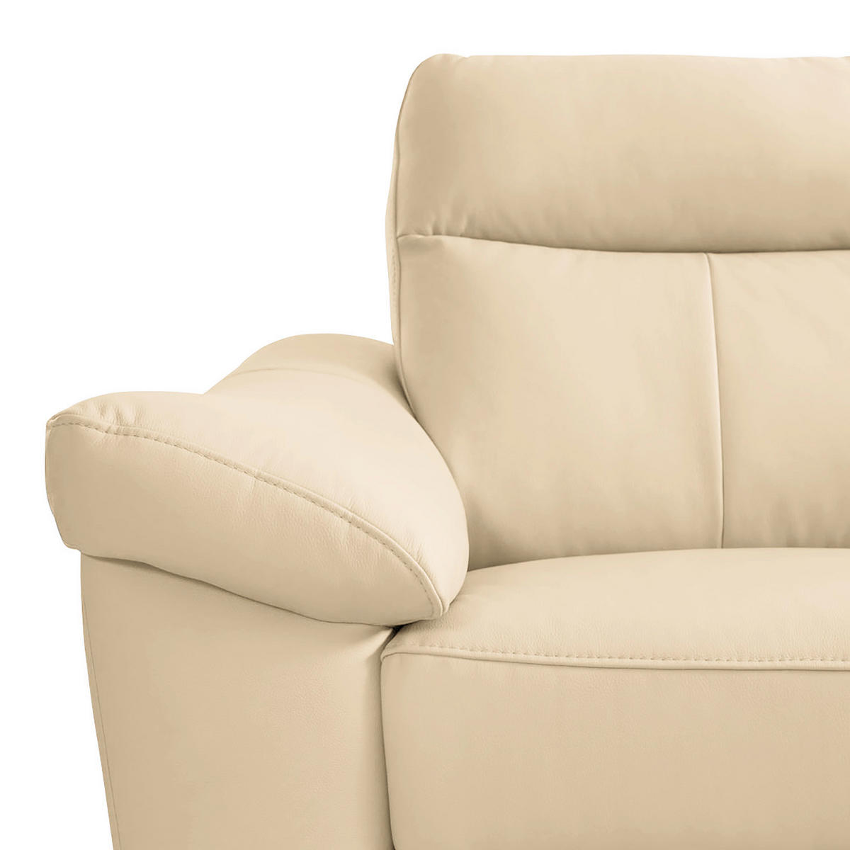 ECKSOFA Beige Echtleder Lederlook  - Chromfarben/Beige, Design, Leder/Textil (242/194cm) - Livetastic