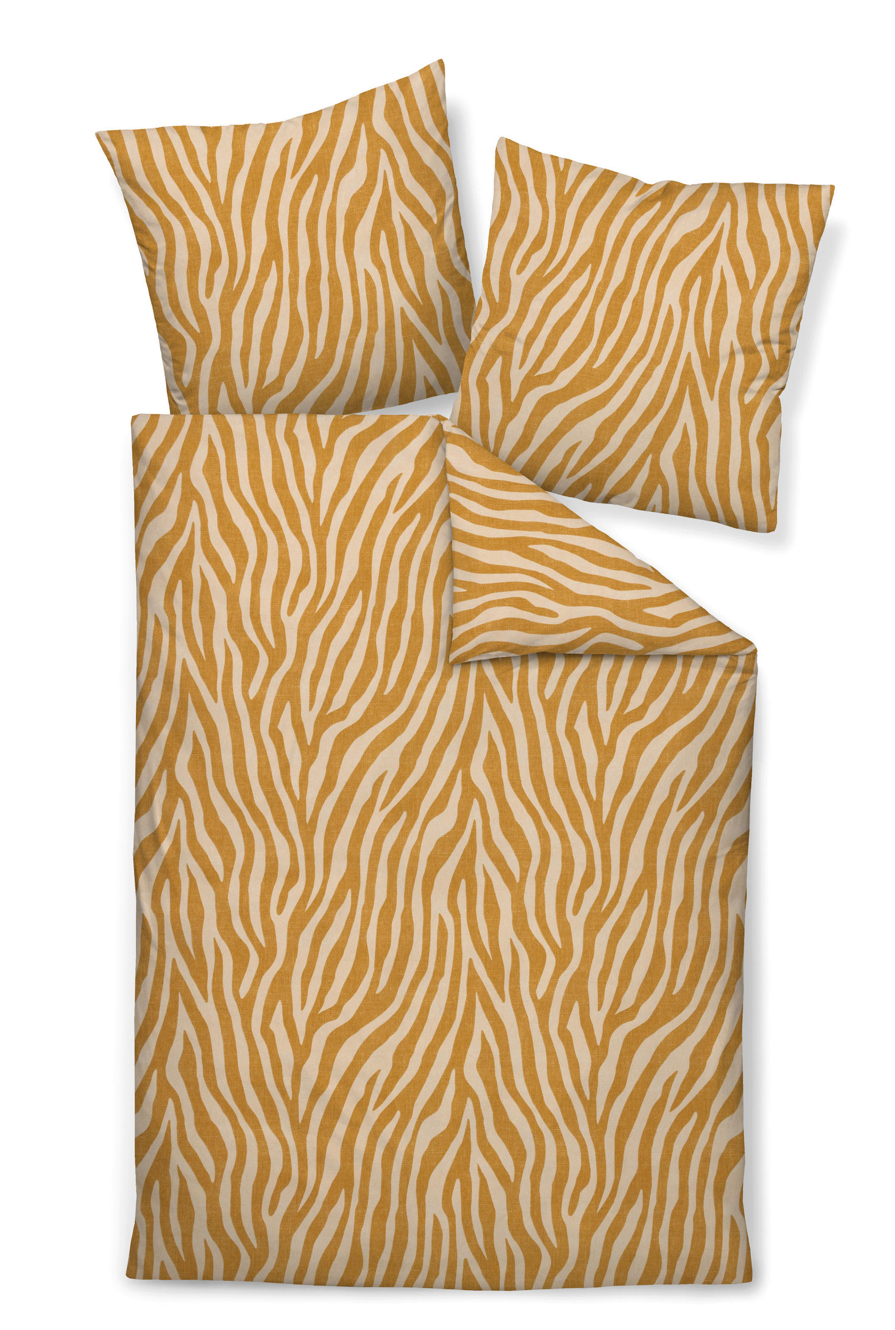 BETTWÄSCHE Biber 240/220 cm  - Currygelb, Design, Textil (240/220cm) - Janine