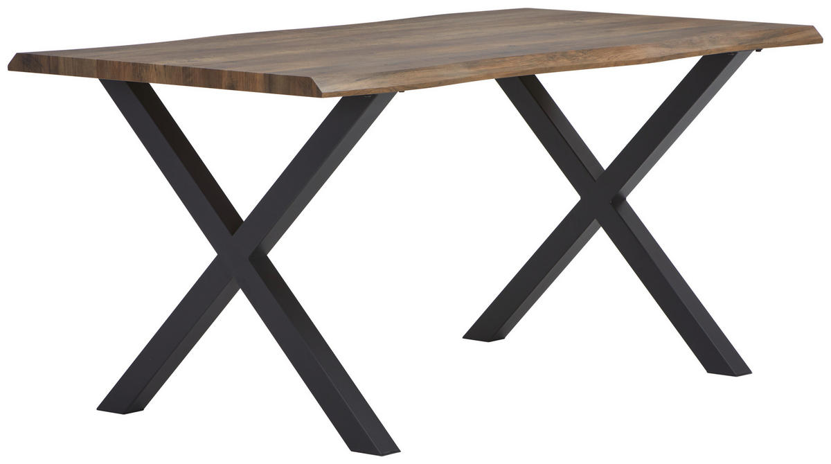 JÍDELNÍ STŮL, přírodní barvy, černá, 160/90/76 cm - černá/přírodní barvy, Moderní, kov/kompozitní dřevo (160/90/76cm) - MID.YOU