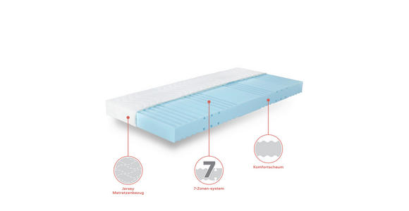 KOMFORTSCHAUMMATRATZE 120/200 cm Höhe ca. 14 cm - Basics, Textil (120/200cm) - Xora