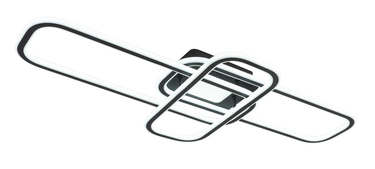 STROPNÍ LED SVÍTIDLO, 103/46/11 cm - bílá/černá, Design, kov/plast (103/46/11cm) - Novel