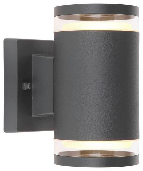 AUßENWANDLEUCHTE 10/16,5 cm   - Klar/Anthrazit, Basics, Glas/Metall (10/16,5cm) - Globo