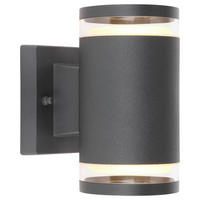 AUSSENWANDLEUCHTE - Klar/Anthrazit, Basics, Glas/Metall (10/16,5cm) - Globo
