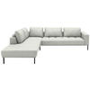 ECKSOFA Flachgewebe Weiss  - Weiss/Schwarz, Design, Textil/Metall (270/308cm) - Pure Home Lifestyle