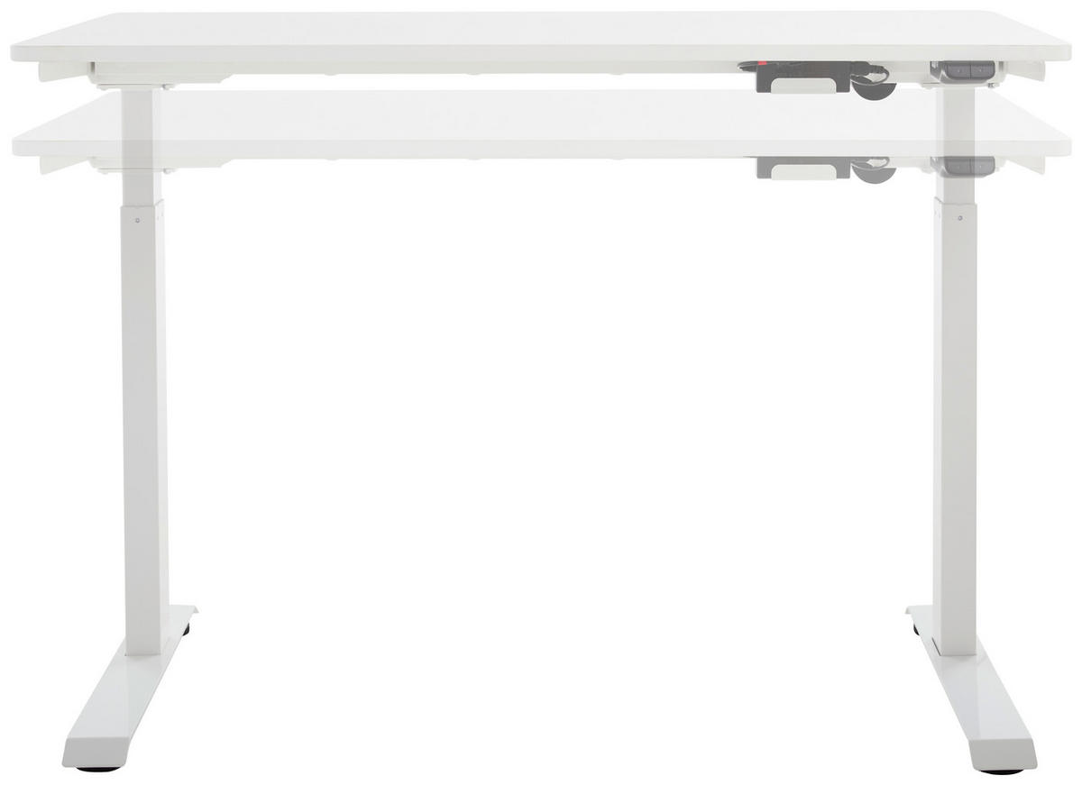 PSACÍ STŮL, bílá, 120/60/73 cm - bílá, Moderní, kov/kompozitní dřevo (120/60/73cm) - Livetastic