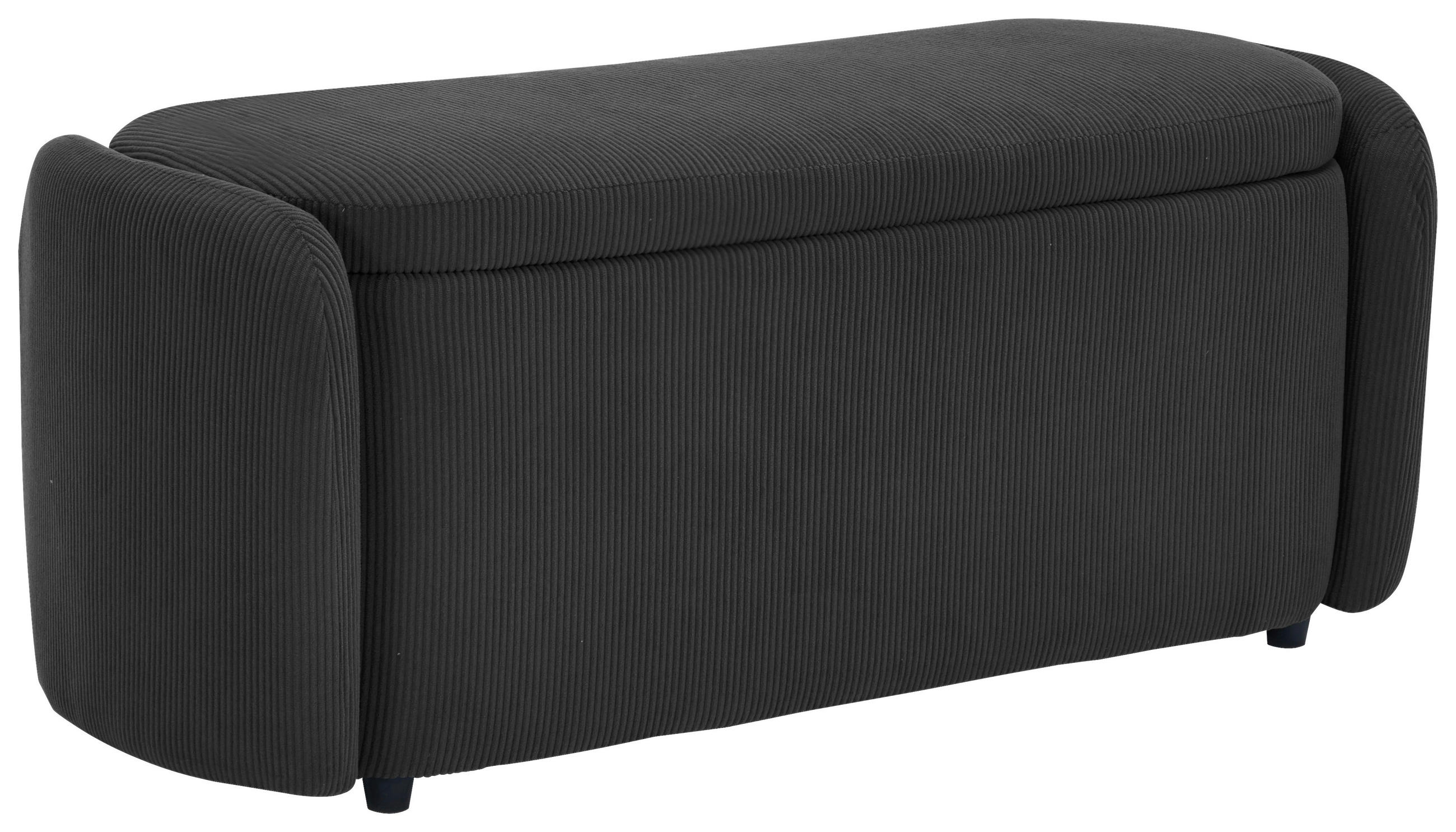 HOCKERBANK in Textil Grau  - Schwarz/Grau, Design, Kunststoff/Textil (114/47/42cm) - P & B