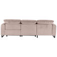 ECKSOFA  in Cord Rosa  180/266 cm  - Schwarz/Rosa, KONVENTIONELL, Textil/Metall (180/266cm) - Hom`in