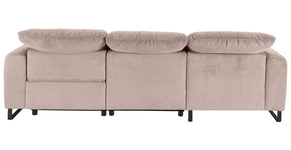 ECKSOFA  in Cord Rosa  180/266 cm  - Schwarz/Rosa, KONVENTIONELL, Textil/Metall (180/266cm) - Hom`in