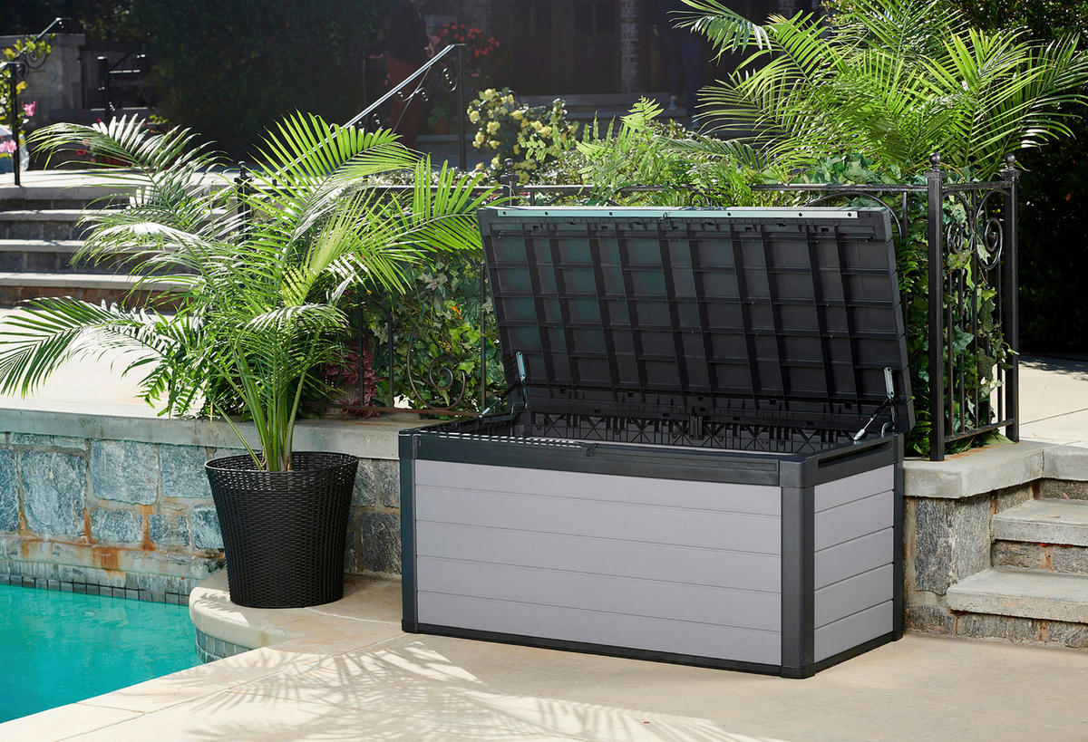 KISSENBOX 151,7/70/72,5 cm  - Anthrazit/Grau, Basics, Kunststoff (151,7/70/72,5cm) - Ambia Garden