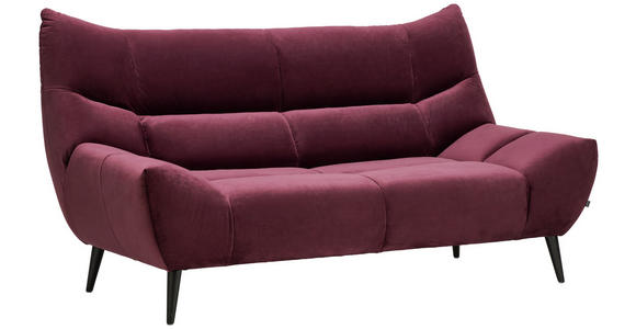 2-SITZER-SOFA Mikrofaser Weinrot  - Weinrot/Schwarz, Design, Textil/Metall (193/106/101cm) - Xora