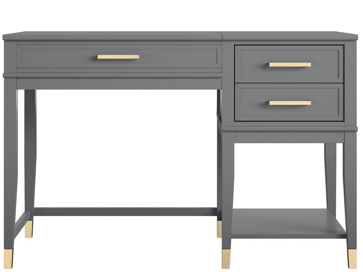 SCHREIBTISCH 116/77/50 cm  in Graphitfarben  - Goldfarben/Graphitfarben, Design, Holzwerkstoff/Metall (116/77/50cm) - MID.YOU