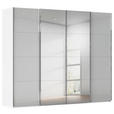 SCHWEBETÜRENSCHRANK 271/235/68 cm 4-türig Grau, Weiß  - Chromfarben/Weiß, Design, Glas/Holzwerkstoff (271/235/68cm) - Novel