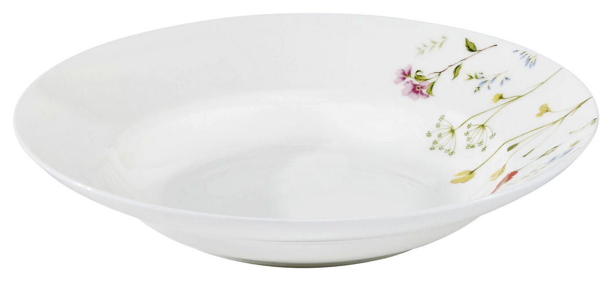 FARFURIE ADÂNCĂ 22,5 cm  - alb/multicolor, Basics, ceramică (22,5cm) - Novel