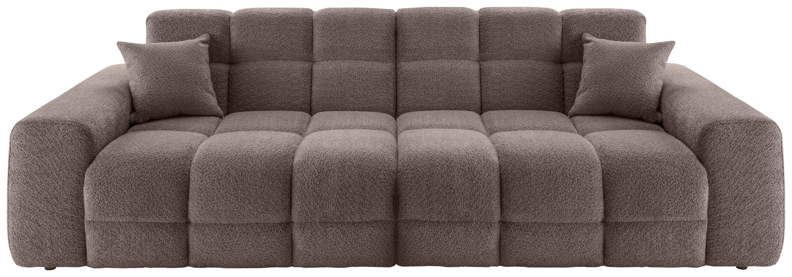VIERSITZER-SOFA in Bouclé Taupe - Taupe/Schwarz, MODERN, Kunststoff/Textil (300/87/120cm) - Livetastic