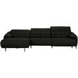 ECKSOFA in Echtleder Schwarz  165/313 cm  - Schwarz, Design, Leder/Metall (165/313cm) - Emilio Belluti
