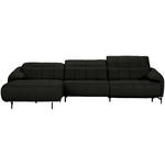 ECKSOFA in Echtleder Schwarz  165/313 cm  - Schwarz, Design, Leder/Metall (165/313cm) - Emilio Belluti