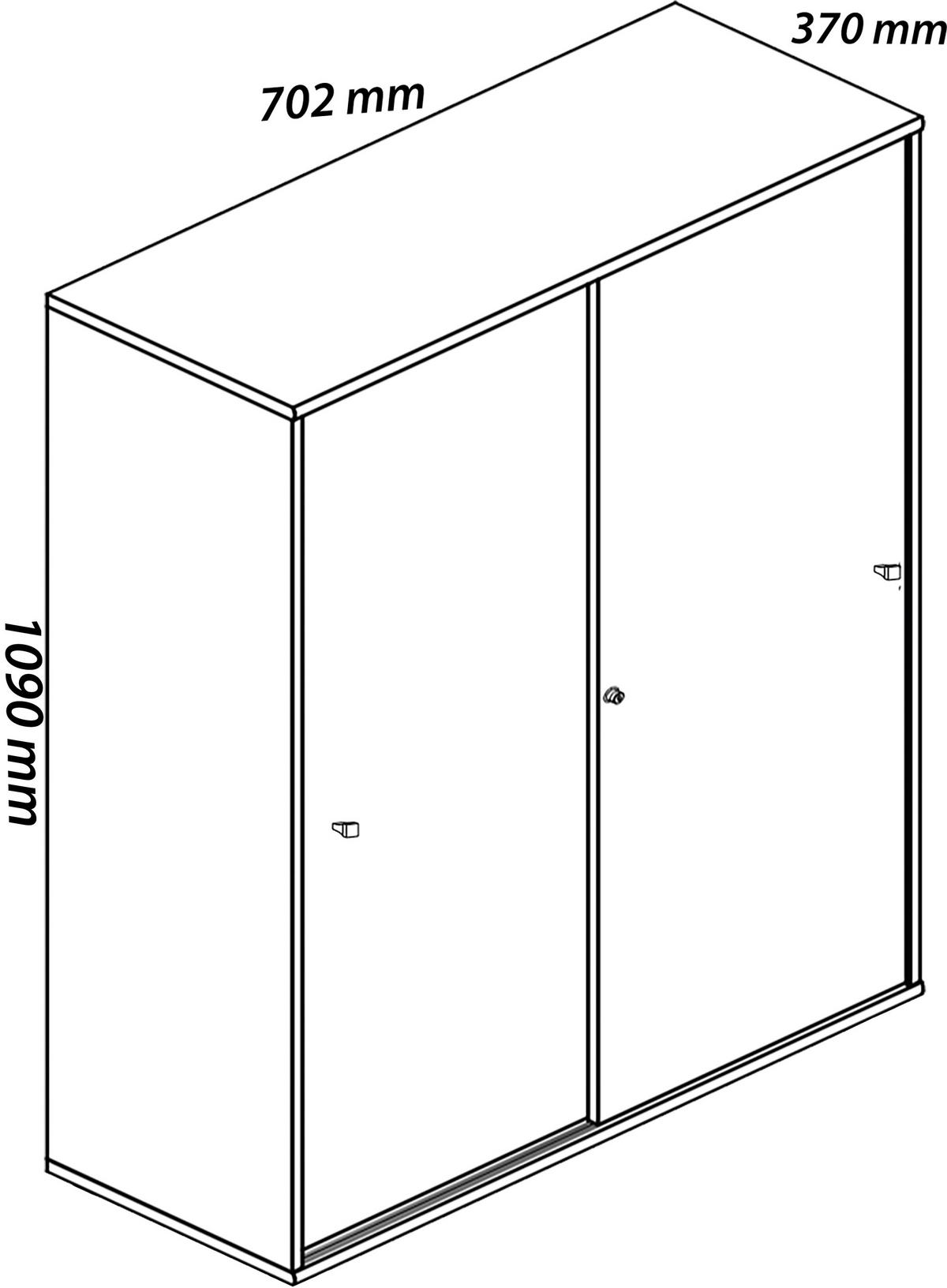 AKTENSCHRANK 70/110/39 cm  - Weiss/Grau, Design, Holzwerkstoff (70/110/39cm) - MID.YOU