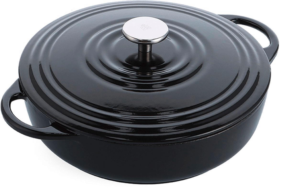 LONAC ZA PEČENJE  4 l    - crna/crvena, Basics, metal (28cm)