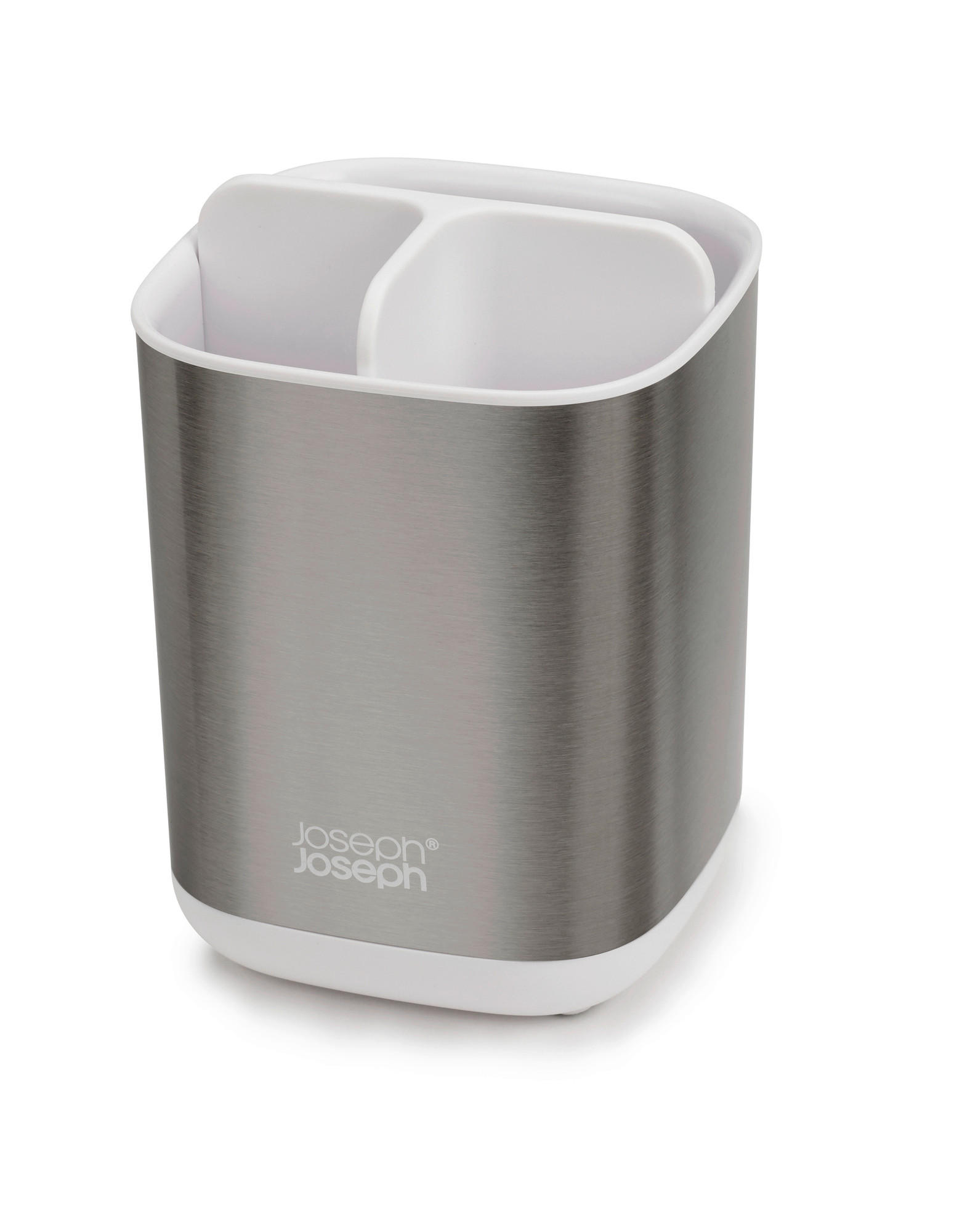 DRŽAČ ČETKICA ZA ZUBE  srebrne boje, bijela  metal, plastika  EASY STORE  - bijela/srebrne boje, Konvencionalno, metal/plastika (9,5/12/9,5cm) - Joseph Joseph