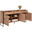 SIDEBOARD 175/86/40 cm  - Schwarz/Akaziefarben, Trend, Holz/Metall (175/86/40cm) - Ambia Home