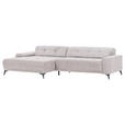 ECKSOFA  in Cord Naturfarben  165/295 cm  - Schwarz/Naturfarben, KONVENTIONELL, Textil/Metall (165/295cm) - Carryhome