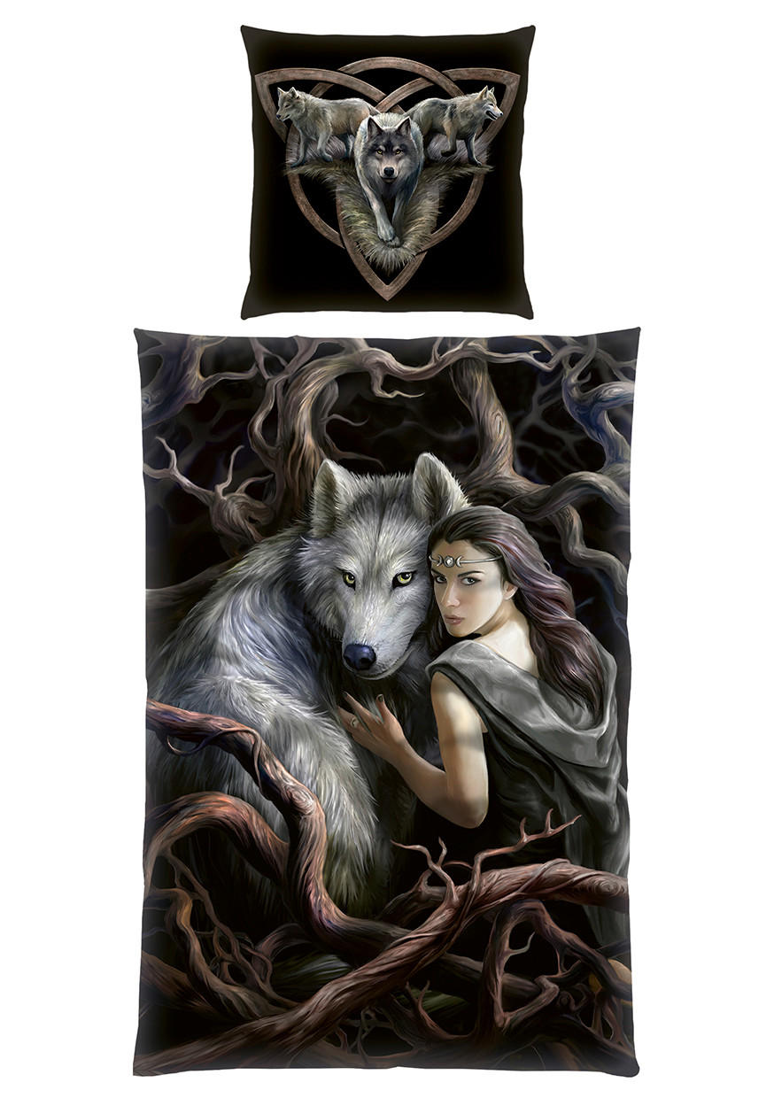 Herding Jugendbettwäsche Anne Stokes Braun, Grau, Schwarz 135x200 cm