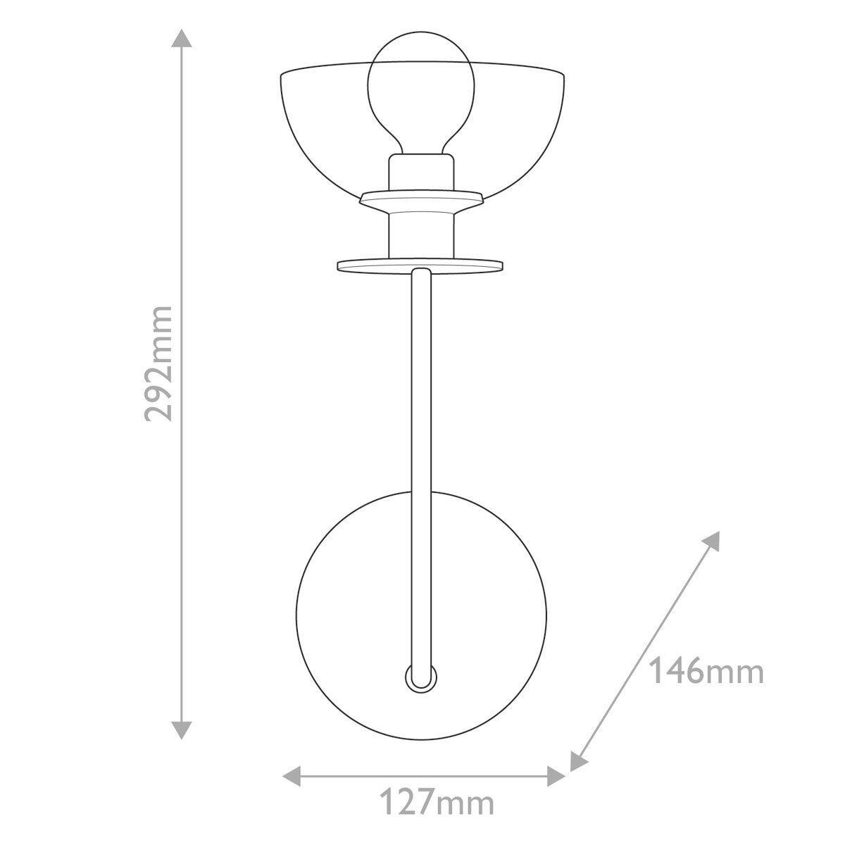 WANDLEUCHTE 12,7/29,2 cm   - Goldfarben, KONVENTIONELL, Glas/Metall (12,7/29,2cm) - Elstead Lighting