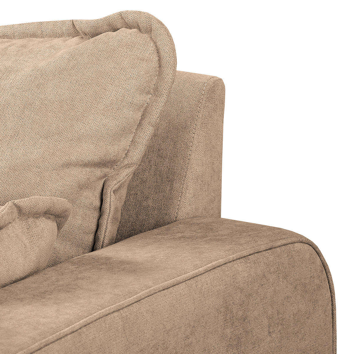 ECKSOFA in Mikrofaser Beige  - Wengefarben/Beige, Design, Holz/Textil (150/230cm) - Livetastic