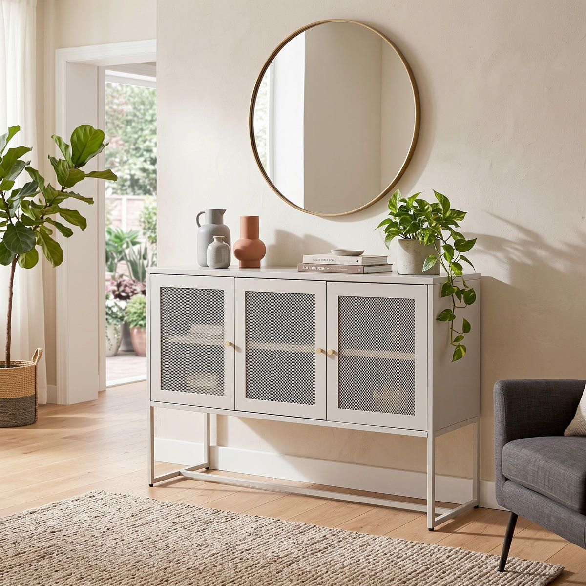 SIDEBOARD  120/80/40 cm  - beige, Design, metall (120/80/40cm) - Livetastic
