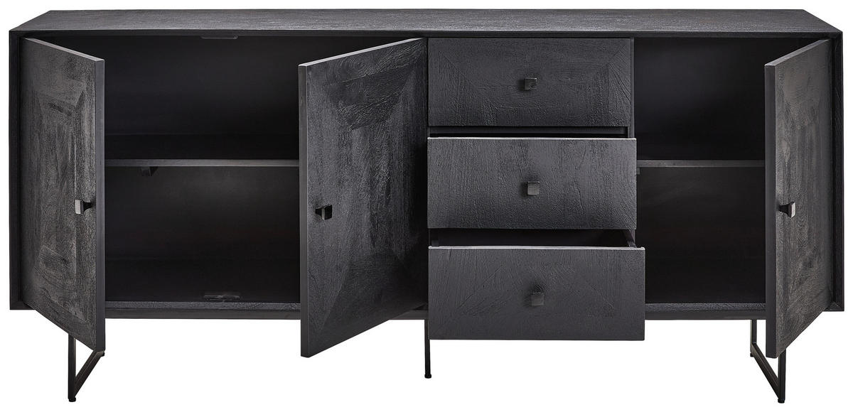 SIDEBOARD  in 180/80/40 cm  - Schwarz, Design, Holz/Metall (180/80/40cm) - Livetastic