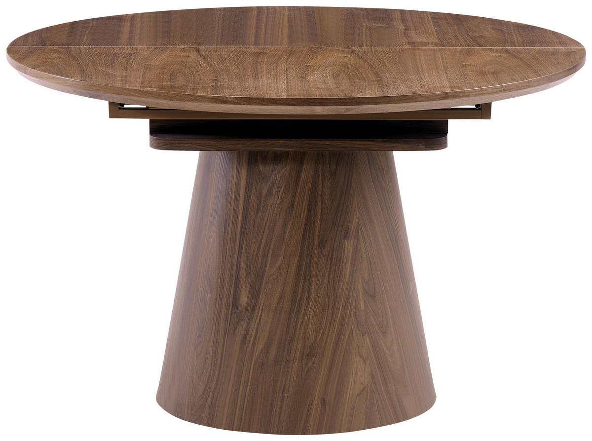 ESSTISCH 120-160/120/76 cm Echtholz, Nachbildung  Holz, Holzwerkstoff ausziehbar oval Walnussfarben  - Walnussfarben, MODERN, Holz/Holzwerkstoff (120-160/120/76cm) - P & B